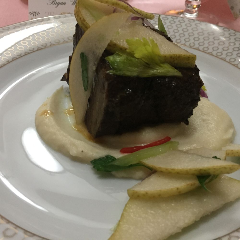 RSVP Catering - Short rib with celery purée, Asian slaw, and pears - Caterers Near Me - Fairfax, Virginia