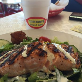 Flying Burger - Salmon salad always fresh! - Seafood Near Me - Magnolia, Arkansas Flying Burger - Salmon salad always fresh! - Seafood Near Me - Magnolia, Arkansas