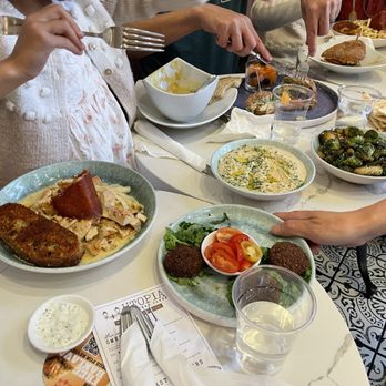 Utopia Caffe - Falafel (4 pcs), Chicken Fettucine Alfredo, Hummus, Fried Brussels, Chicken Pesto Sandwich - Breakfast & Brunch Near Me - Tustin, California Utopia Caffe - Falafel (4 pcs), Chicken Fettucine Alfredo, Hummus, Fried Brussels, Chicken Pesto Sandwich - Breakfast & Brunch Near Me - Tustin, California