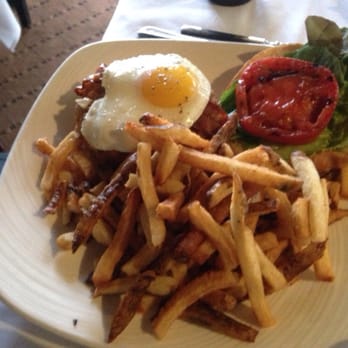 Canoe - Salmon burger and fries - New American Near Me - Atlanta, Georgia Canoe - Salmon burger and fries - New American Near Me - Atlanta, Georgia