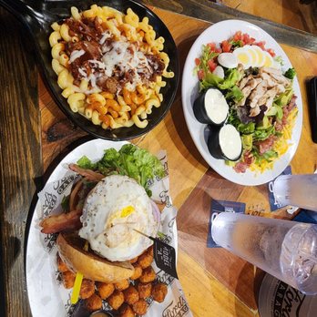 Ford's Garage - Model A burger, pulled pork Mac and cheese, Cobb salad - Burgers Near Me - Brandon, Florida Ford's Garage - Model A burger, pulled pork Mac and cheese, Cobb salad - Burgers Near Me - Brandon, Florida