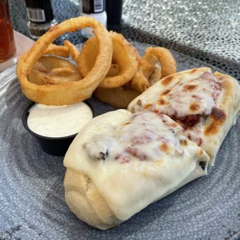 Boulder’s Bar & Grill - Meatloaf sub and onion rings - Salad Near Me - High Point, North Carolina