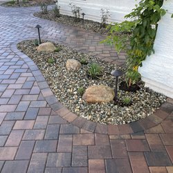 Trinity Landscaping - Brick paver entrance walkway.