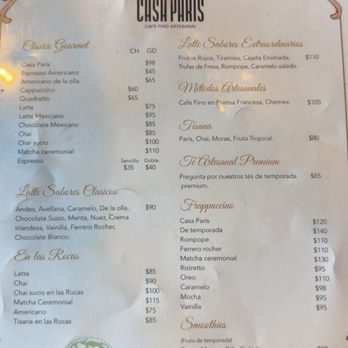 Cafe Casa Paris - Menu - Coffee & Tea Near Me - Tijuana, BCN
