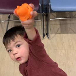 Showing off the "orange duck-duck" he earned for doing such a good job! Dr. Job and his staff for the win! Showing off the "orange duck-duck" he earned for doing such a good job! Dr. Job and his staff for the win!