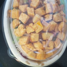 Loaded up the tofu nicely. Loaded up the tofu nicely.