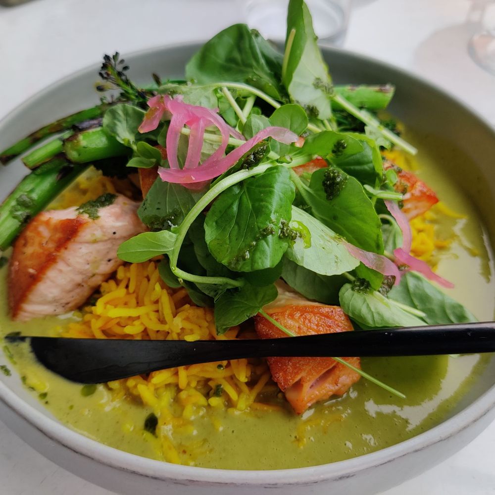 Moveable Feast - This was the salmon with rice.. I thought it was good. I'm pretty satisfied with it. - Cafes Near Me - Wheaton, Illinois Moveable Feast - This was the salmon with rice.. I thought it was good. I'm pretty satisfied with it. - Cafes Near Me - Wheaton, Illinois