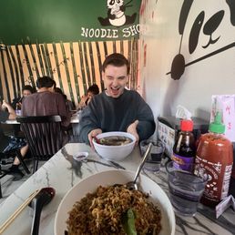 Basil fried rice and pork wonton soup Basil fried rice and pork wonton soup
