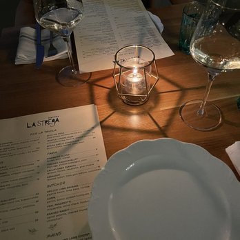 La Strega - Table setting with menu - Italian Near Me - Las Vegas, Nevada La Strega - Table setting with menu - Italian Near Me - Las Vegas, Nevada