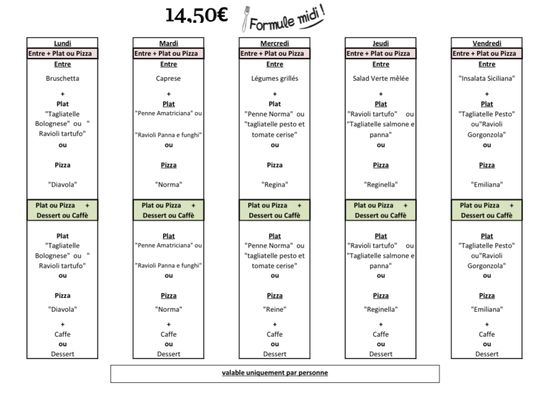 Menu photo 4 Arrivederci pizzeria Paris, 75 Menu photo 4 Arrivederci pizzeria Paris, 75