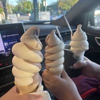 Meadowlark Dairy - Large swirl soft serve cones, Diablo with meadow berry slush - Ice Cream & Frozen Yogurt Near Me - Pleasanton, California