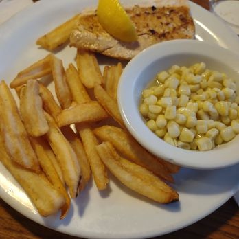 Denny's - Salmon, corn and wavy cut fries - Diners Near Me - Honolulu, Hawaii