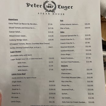 Peter Luger - Menu   Ig: asjbernardino - Steakhouses Near Me - Brooklyn, New York