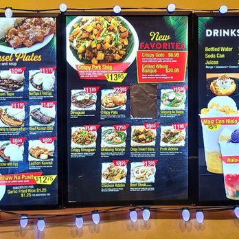 Manila Sunset - Menu Board - Filipino Near Me - Rancho Cucamonga, California