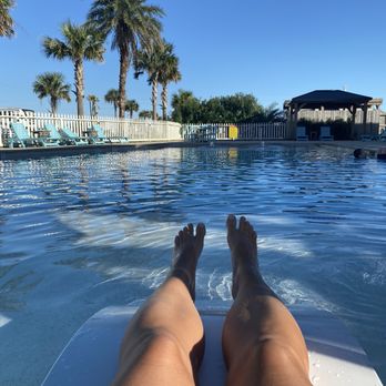 Galveston Island KOA  - Enjoying the pool - Campgrounds Near Me - Galveston, Texas