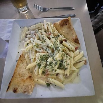 Mr Zeke's Restaurant - Carbonara pasta with scallops added - Burgers Near Me - Lakeside, Arizona