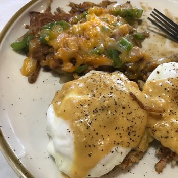 Jo's Diner - Crawfish Crab Cake Benedict & Loaded Hash Browns - American Near Me - Flowood, Mississippi Jo's Diner - Crawfish Crab Cake Benedict & Loaded Hash Browns - American Near Me - Flowood, Mississippi
