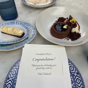 Del Mar - Chocolate basque cheesecake and complimentary dessert - Spanish Near Me - Washington, DC, District of Columbia Del Mar - Chocolate basque cheesecake and complimentary dessert - Spanish Near Me - Washington, DC, District of Columbia