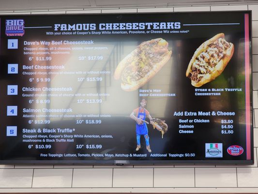 Menu photo 1 Big Dave's Cheesesteaks Charlotte, NC Menu photo 1 Big Dave's Cheesesteaks Charlotte, NC