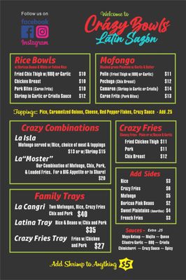 Menu photo 3 Crazy Bowls Latin Sazón Winter Haven, FL