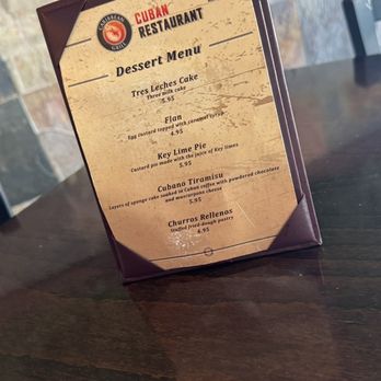 Caribbean Grill Cuban Restaurant - Dessert Menu - Cuban Near Me - Coconut Creek, Florida