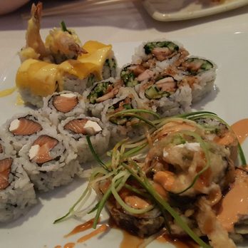 Atami Sushi - Golden Dragon Roll, East Mountain Roll, Chicken Teriyaki Roll and Salmon Roll. - Sushi Bars Near Me - Hamilton, Ontario