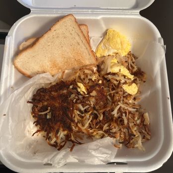 Victory Diner - Burned hashbrowns, literally was able to eat 1 piece of bread with jam. - Burgers Near Me - Orange, California Victory Diner - Burned hashbrowns, literally was able to eat 1 piece of bread with jam. - Burgers Near Me - Orange, California
