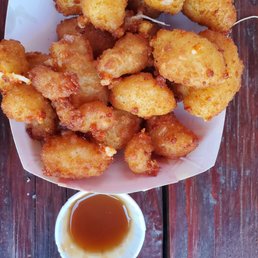 Cheese curds + caramel sauce = Funnel Cake?! Cheese curds + caramel sauce = Funnel Cake?!