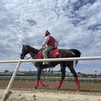 Del Mar Fairgrounds - Horse & Jockey warming up - Stadiums & Arenas Near Me - Del Mar, California Del Mar Fairgrounds - Horse & Jockey warming up - Stadiums & Arenas Near Me - Del Mar, California