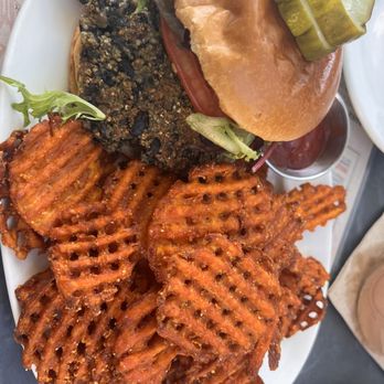 Local 22 Kitchen & Bar - House Black Bean Burger - New American Near Me - Durham, North Carolina