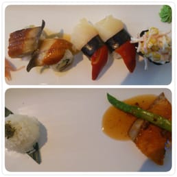 ICHI - Sushi mix & zalm met Japanse champignonsaus - food, sushi and sashimi, sushi, sashimi - Asian Fusion Near Me - Antwerp, VAN