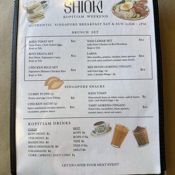Shiok Singapore Kitchen - Limited time breakfast menu? - Singaporean Near Me - Menlo Park, California Shiok Singapore Kitchen - Limited time breakfast menu? - Singaporean Near Me - Menlo Park, California