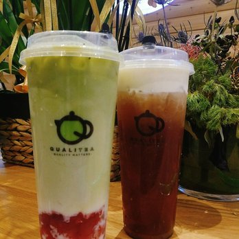 QualiTea - Matcha strawberry and dirty panda - Bubble Tea Near Me - San Francisco, California QualiTea - Matcha strawberry and dirty panda - Bubble Tea Near Me - San Francisco, California