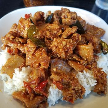 Thai Curry Simple - Special spicy pork belly with rice. It was pretty spicy for me. - Thai Near Me - Seattle, Washington Thai Curry Simple - Special spicy pork belly with rice. It was pretty spicy for me. - Thai Near Me - Seattle, Washington