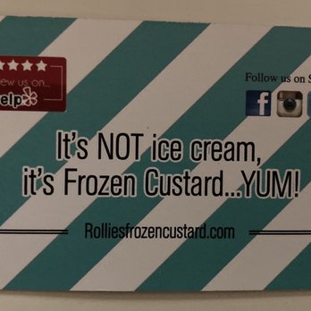 Rollie's Frozen Custard - Rollie's Frozen Custard Business Card - Desserts Near Me - Pearland, Texas