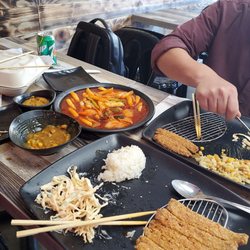 I ordered spicy rice cake & curry pork katsu