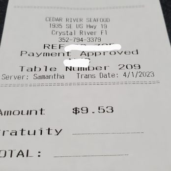 Cedar River Seafood - Shaken down for the cost of 3 teas - Seafood Near Me - Crystal River, Florida Cedar River Seafood - Shaken down for the cost of 3 teas - Seafood Near Me - Crystal River, Florida