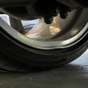 Wheel Techniques - Bent wheel Tesla Model 3 Performance - Wheel & Rim Repair Near Me - Santa Clara, California