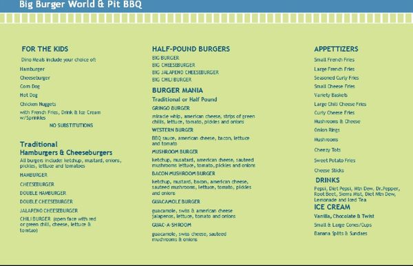 Menu photo 6 Big Burger World Canon City, CO