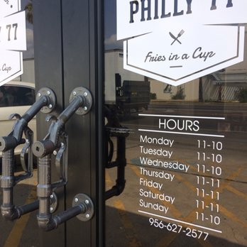 PHILLY 77 - Cool door handles. Hours posted - Cheesesteaks Near Me - McAllen, Texas PHILLY 77 - Cool door handles. Hours posted - Cheesesteaks Near Me - McAllen, Texas