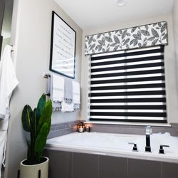 Budget Blinds of The Northland and Kansas City - Dual/Zebra shades with fabric cornice