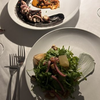 Bistro 218 - Pear salad and octopus - French Near Me - Birmingham, Alabama