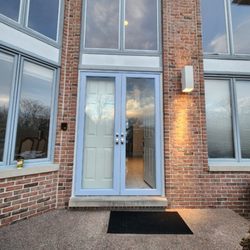 Pat Builders - Double oversized ProVia Legacy steel door with a double ProVia full-view storm door.