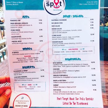 The Spot - Menu - New American Near Me - Carolina Beach, North Carolina