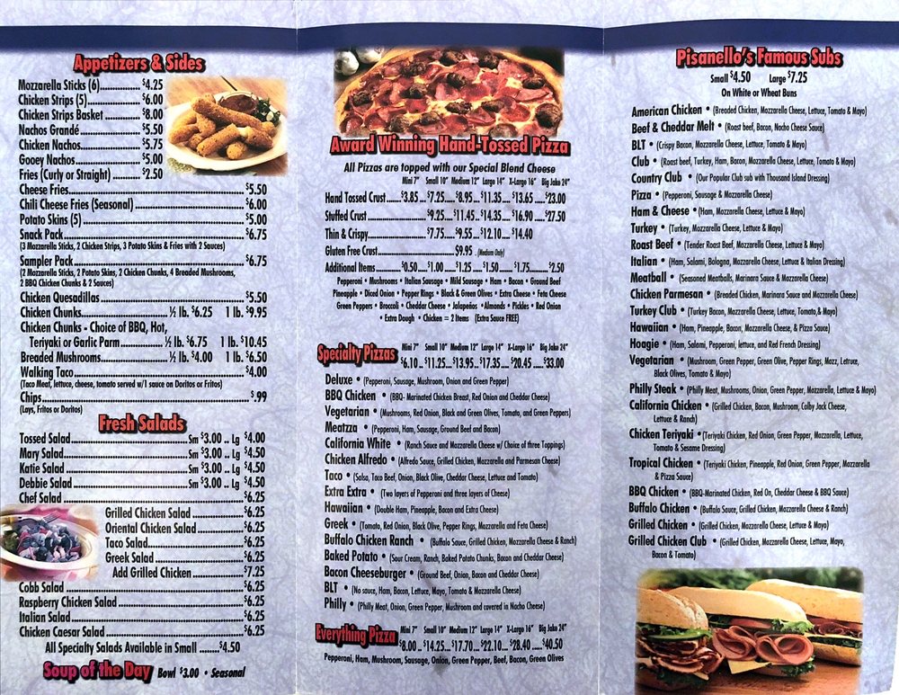 PISANELLO’S PIZZA Updated September 2024 211 E Main St,