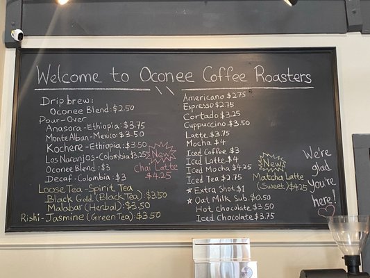 Menu photo 1 Oconee Coffee Roasters Madison, GA
