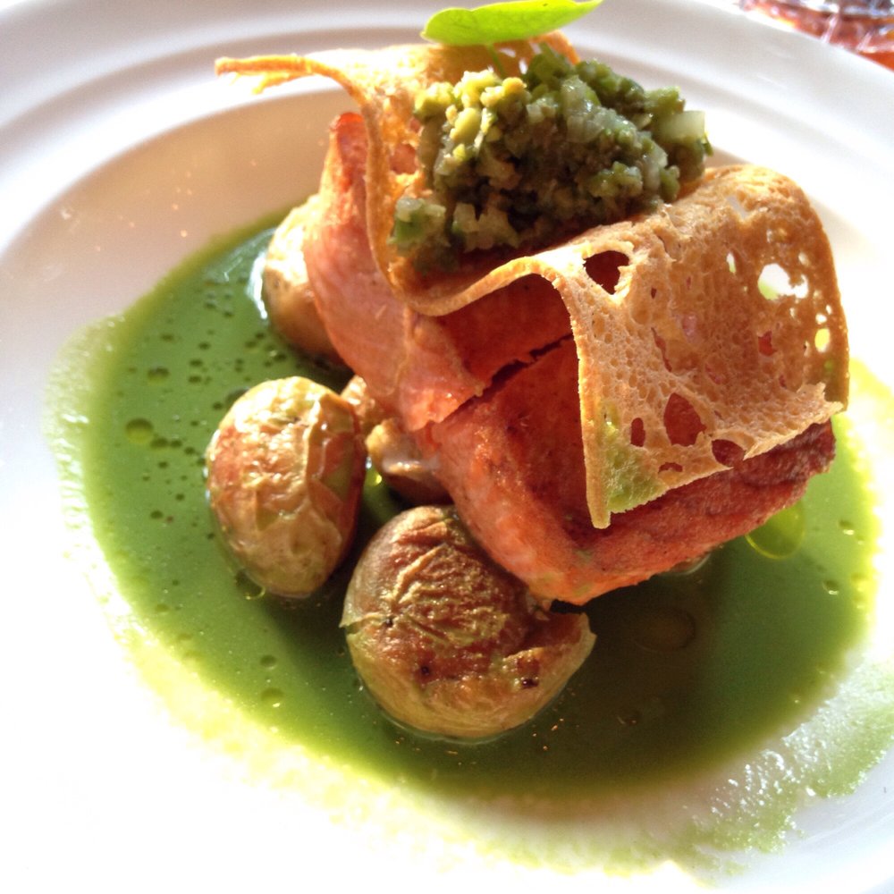 Harvest Table - Pan toasted wild salmon - New American Near Me - St Helena, California Harvest Table - Pan toasted wild salmon - New American Near Me - St Helena, California