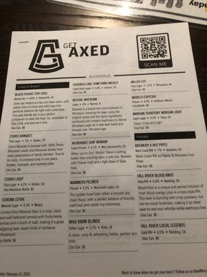 Menu photo 3 Get Axed Roseville, CA