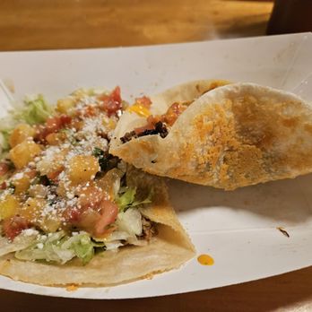 Tin & Taco - Downtown - Al pastor and brisket bomb with their crispy cheese flour tortilla - Tacos Near Me - Orlando, Florida