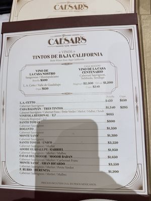 Menu photo 3 Restaurante Caesar's Tijuana, BCN Menu photo 3 Restaurante Caesar's Tijuana, BCN